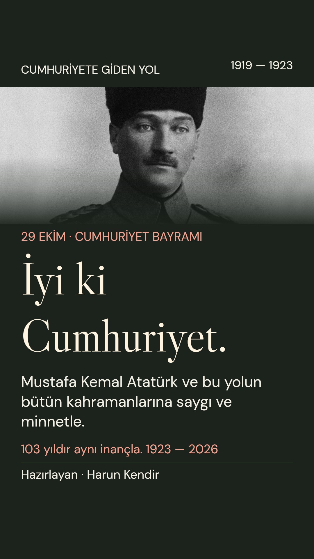 29 Ekim Cumhuriyet Bayramı hikâye görseli